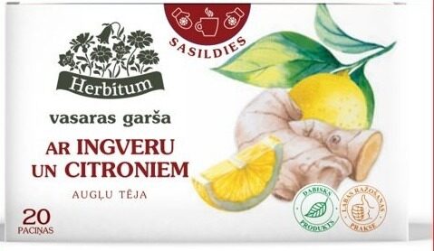 Augļu tēja HERBITUM ar Ingveru un citroniem, 2gx20gab